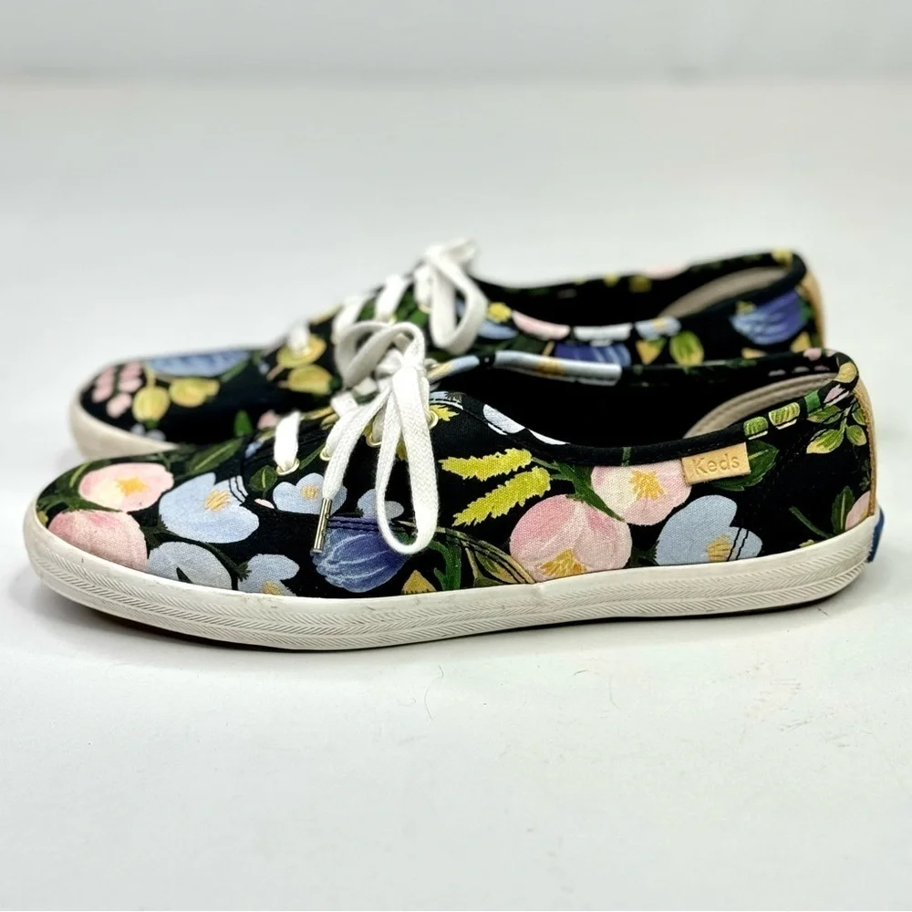 Keds x Rifle Paper Co sneakers floral lace up boho cottagecore 7.5